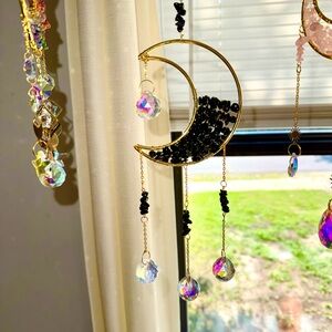 Lunar Elegance Gold and Black Suncatcher